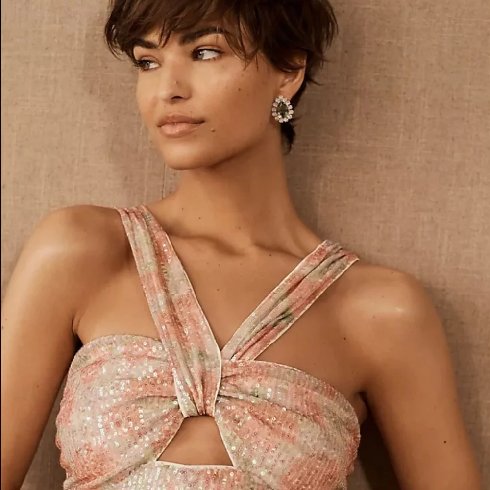 Pink Sequin Dress - Saylor Faena Dress - M - Picture 2 of 5